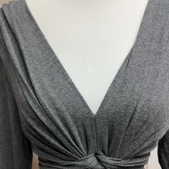 NY&C “Stretch” Elegant Gray Knot Dress - Picture 5 of 7